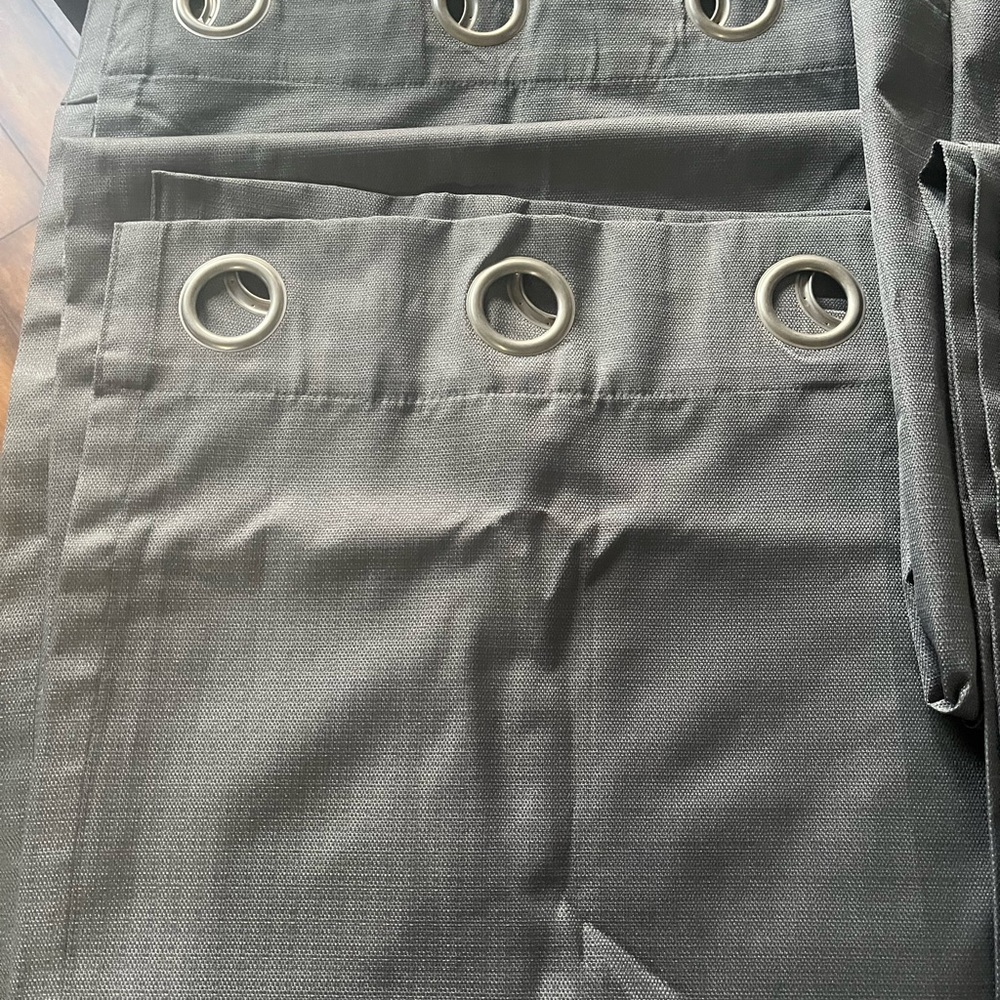 Gray Grommet Curtains - Picture 2 of 3